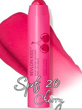 Revlon Kiss Balm Stick - Cherry Splash Pink Sun Protection Lip Balm Spf 20